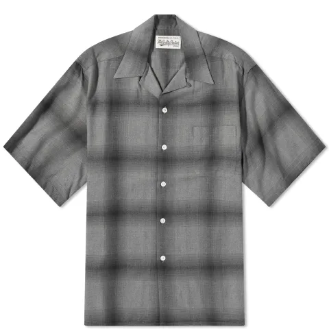 Short Sleeve Type 2 Ombre Check Open Collar Shir