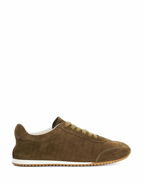 Dune London Suede Trainers Khaki