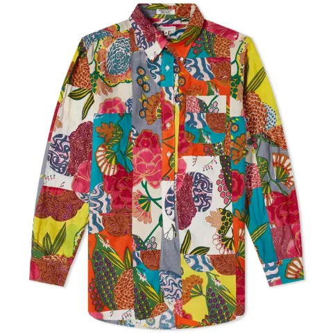 Multi Patchwork Camp Vacation Shirt