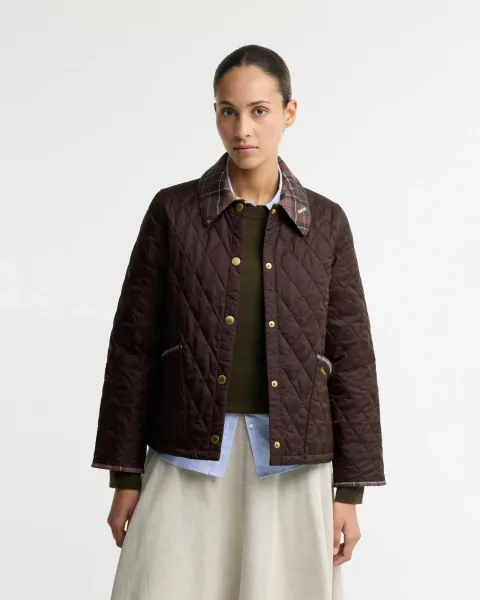 Icons Tartan Collar Cropped Liddesdale Quilted Jacket
