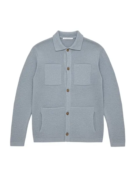 Peregrine Pure Cotton Knitted Shirt Light Blue