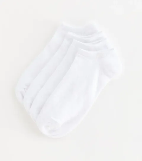 Pack of 4 White Cotton Rich Trainer Socks