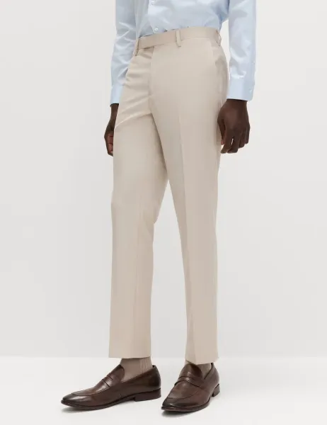 Marks & Spencer Slim Fit Stretch Ultimate Suit Trousers Ecru