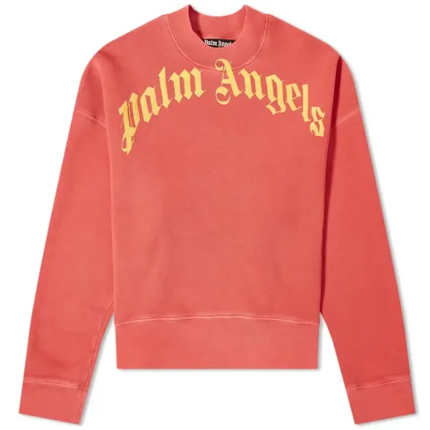 Vintage Wash Curved Flocked Crew Sweat