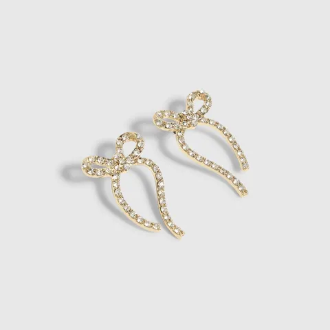 River Island Christmas Long Bow Earrings