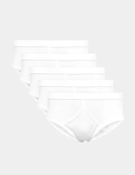 Marks & Spencer 5 Pack Essential Cotton Briefs White