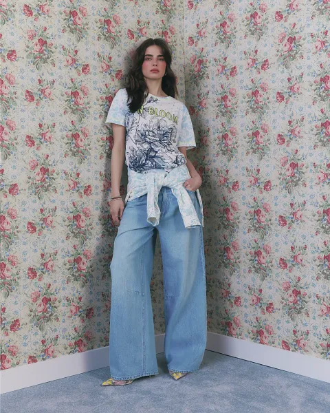 River Island Short Sleeve In Bloom Cotton T-Shirt