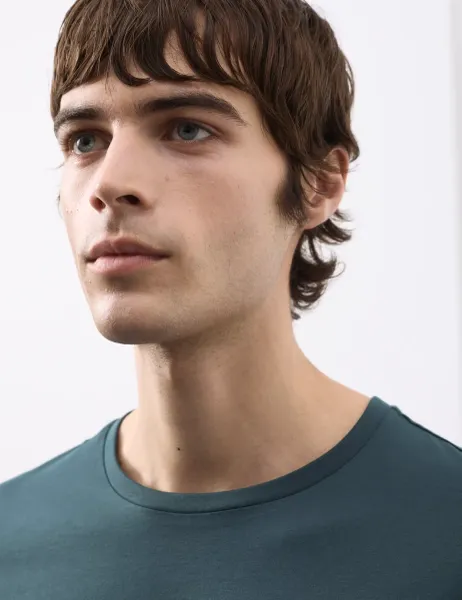 Autograph Pure Supima Cotton Performance Crew Neck T-shirt Dark Petrol