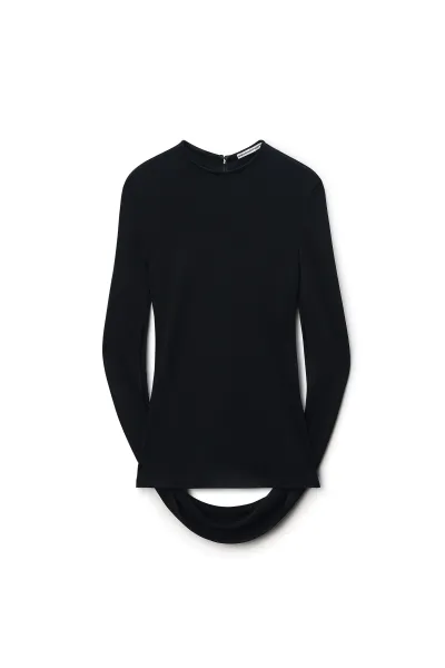 Drape Back Long Sleeve Top in Matte Jersey