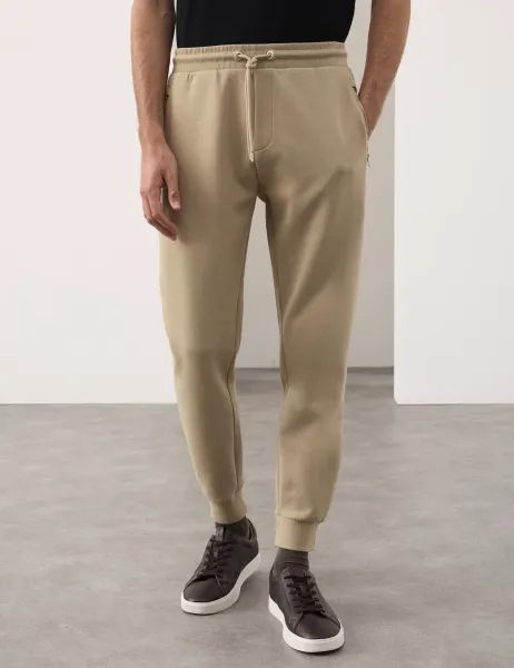 Autograph Regular Fit Cotton Rich Performance Cuffed Joggers Sand