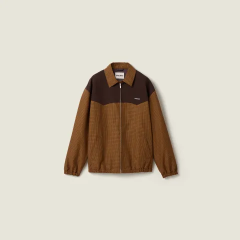 Gingham check blouson jacket