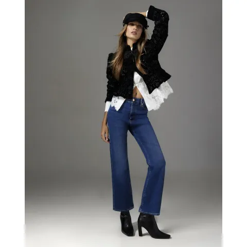 River Island High Waisted Cropped Kickflare Jeans