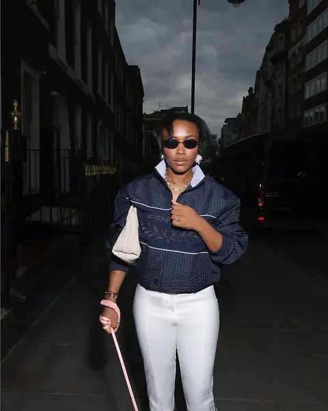 River Island Microcheck Funnel Track Jacket