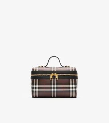 Check Vanity Bag in Chocolate brown