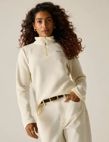 Regatta Sweethart Funnel Neck Half Zip Fleece Cream