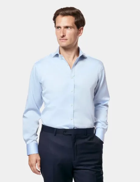 Hawes & Curtis Regular Fit Non Iron Twill Shirt Blue
