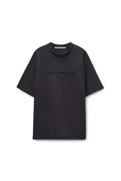 Washed Grey Jersey Logo Long-Sleeve Tee