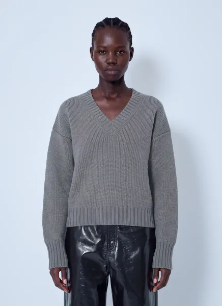RÓHE Sculptural Compact V-Neck Sweater
