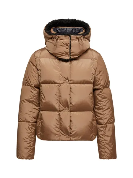 Women Castelnou Square-Quilted Hooded Down Jacket Camel