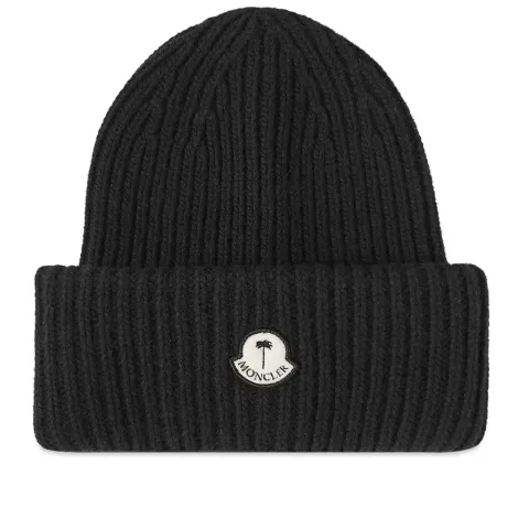 8 Moncler Palm Angels Patch Ribbed Beanie