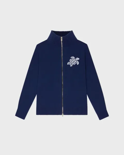 Vilebrequin Men Wool And Cashmere Full Zip Sweater Turtle