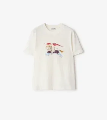 Crystal Knight Cotton T-shirt in Chalk white