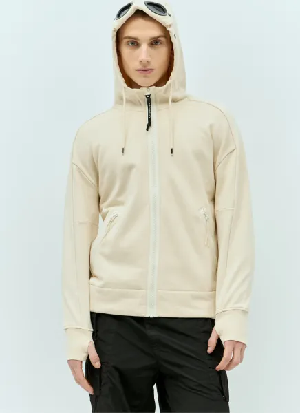 Diagonal Raised-Fleece Goggle Hooded-Sweatshirt
