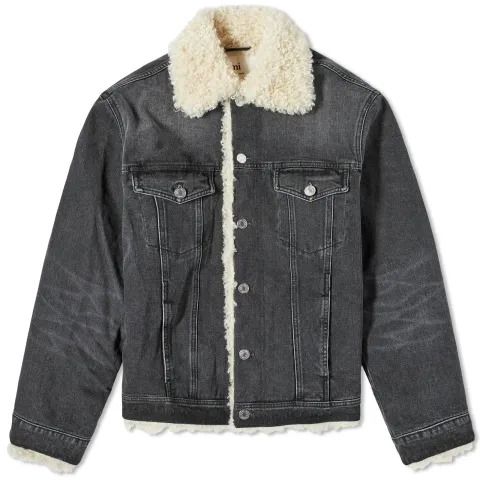 Patch Logo Lined Trucker Jacket