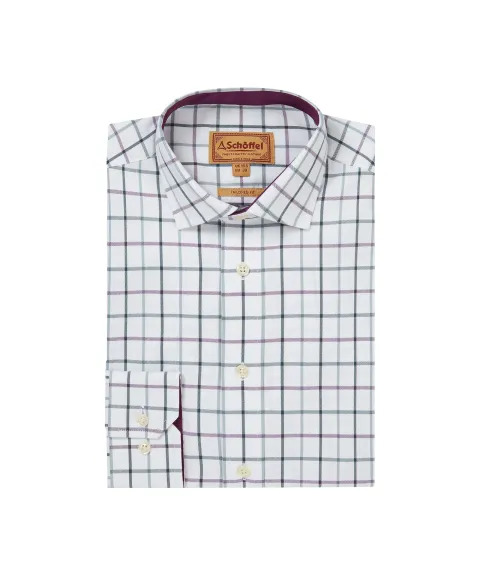 Schöffel Country Baconsthorpe Tailored Shirt - Deep Purple Check