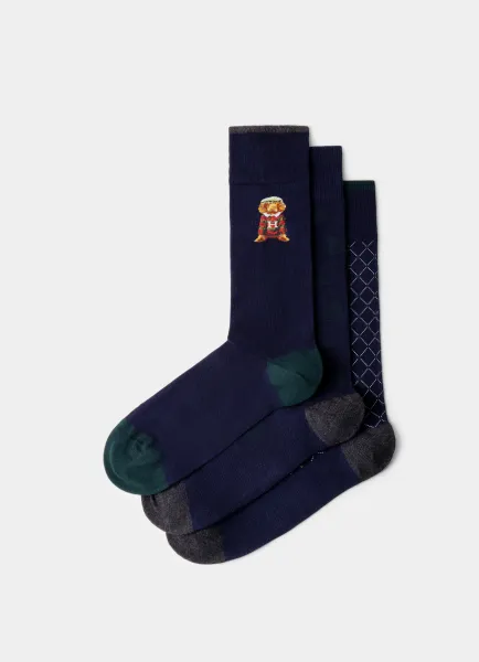 Hackett Three Pack Combed Cotton Harry Gift Socks