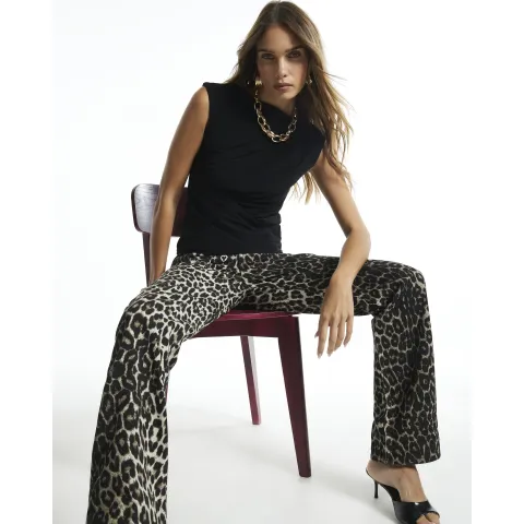 River Island Crew Neck Ruched Top