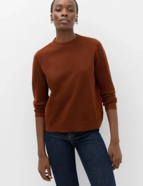 Marks & Spencer Air-Yarn Crew Neck Jumper Chestnut