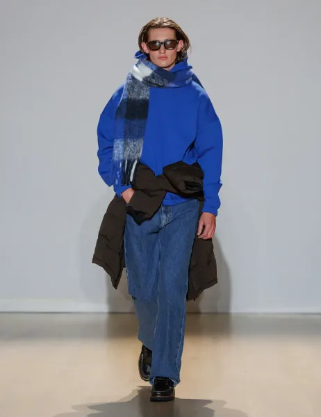 Marks & Spencer Oversized Scuba Hoodie Cobalt