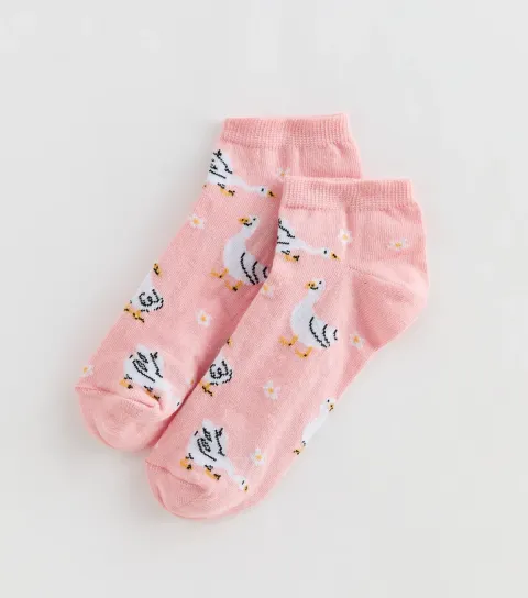 Pink Goose Trainer Socks