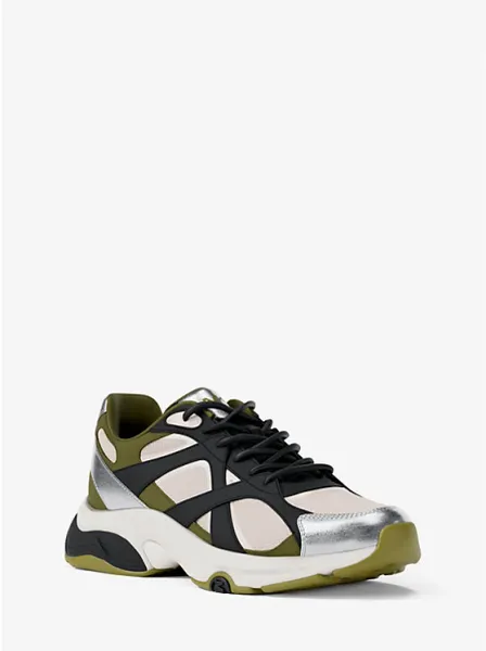 Michael Kors Leo Mixed-Media Trainer