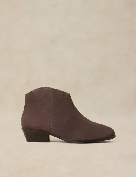 White Stuff Wide Fit Suede Ankle Boots Grey