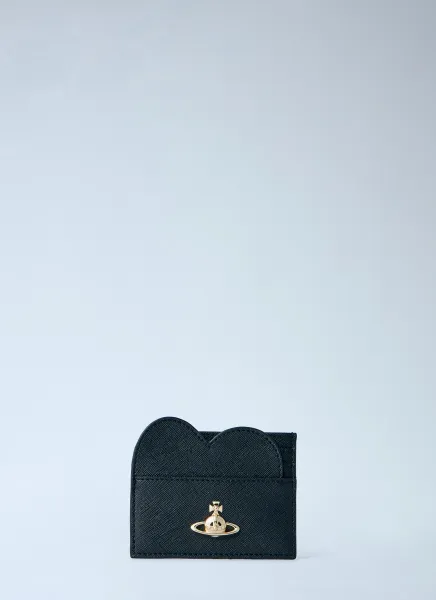 Heart Motif Leather Card Holder