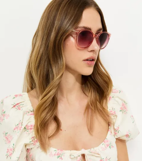 Pink Round Frame Sunglasses