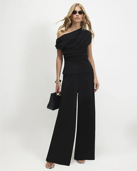 River Island Jersey Wide Leg Trousers