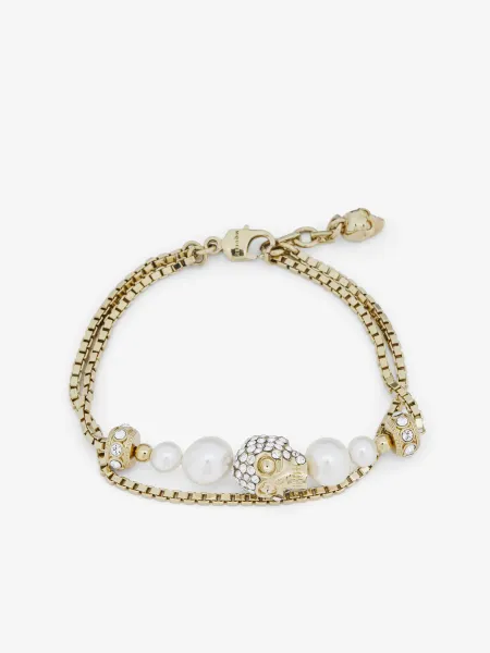 Skull and Pearl Chain Bracelet