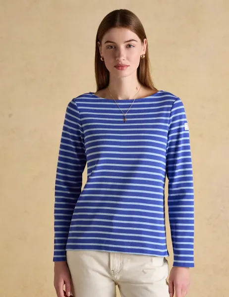 Joules Pure Cotton Striped Top Blue Mix