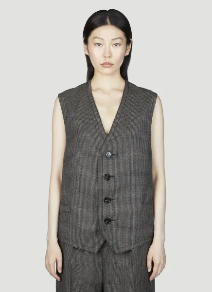 Houndstooth Wool Gilet