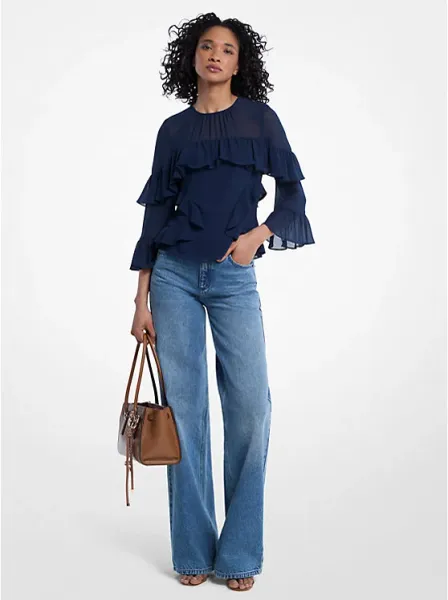 Ruffled Georgette Blouse