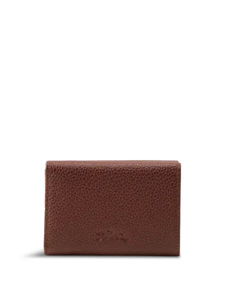 Longchamp Le Foulonné Compact Leather Wallet Coffee