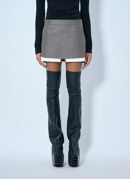 Rick Owens Fog Cutoff Mini Skirt