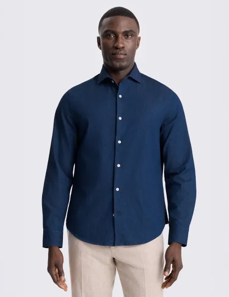Moss Denim Shirt Dark Blue
