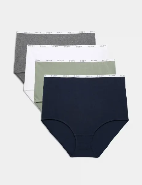 Marks & Spencer 4pk Cotton Rich Full Briefs Grey Mix