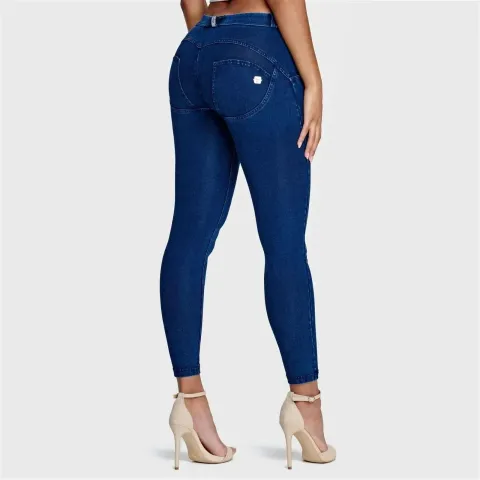 Freddy WRUP Denim - Mid Rise - 7/8 Length - Dark Blue + Blue Stitching