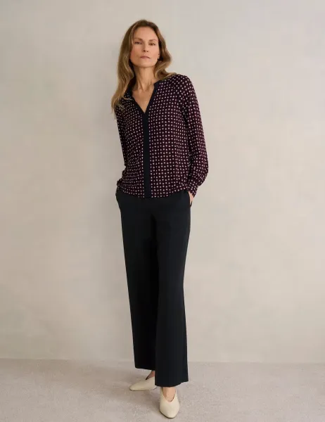 Hobbs Elasticated Waist Wide Leg Trousers Black