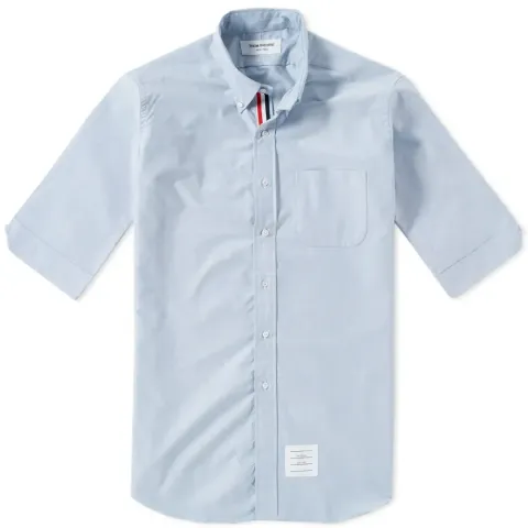 Short Sleeve Classic Grosgrain Placket Oxford Shirt
